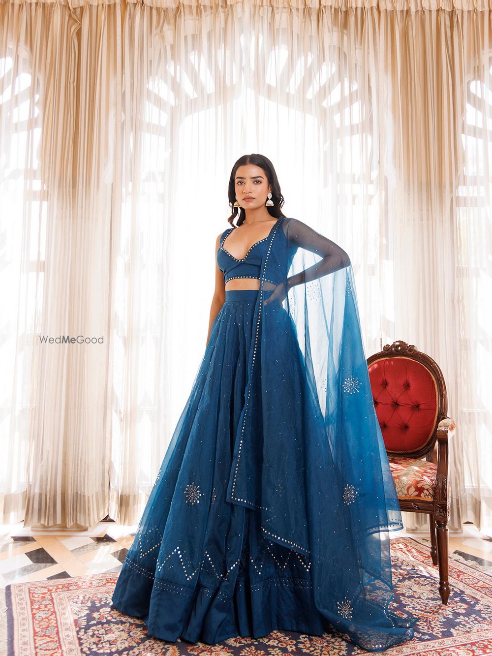 Photo From Mosaic Blue Organza Lehenga Set - By Ragavi - Raj Ethnic Apparels