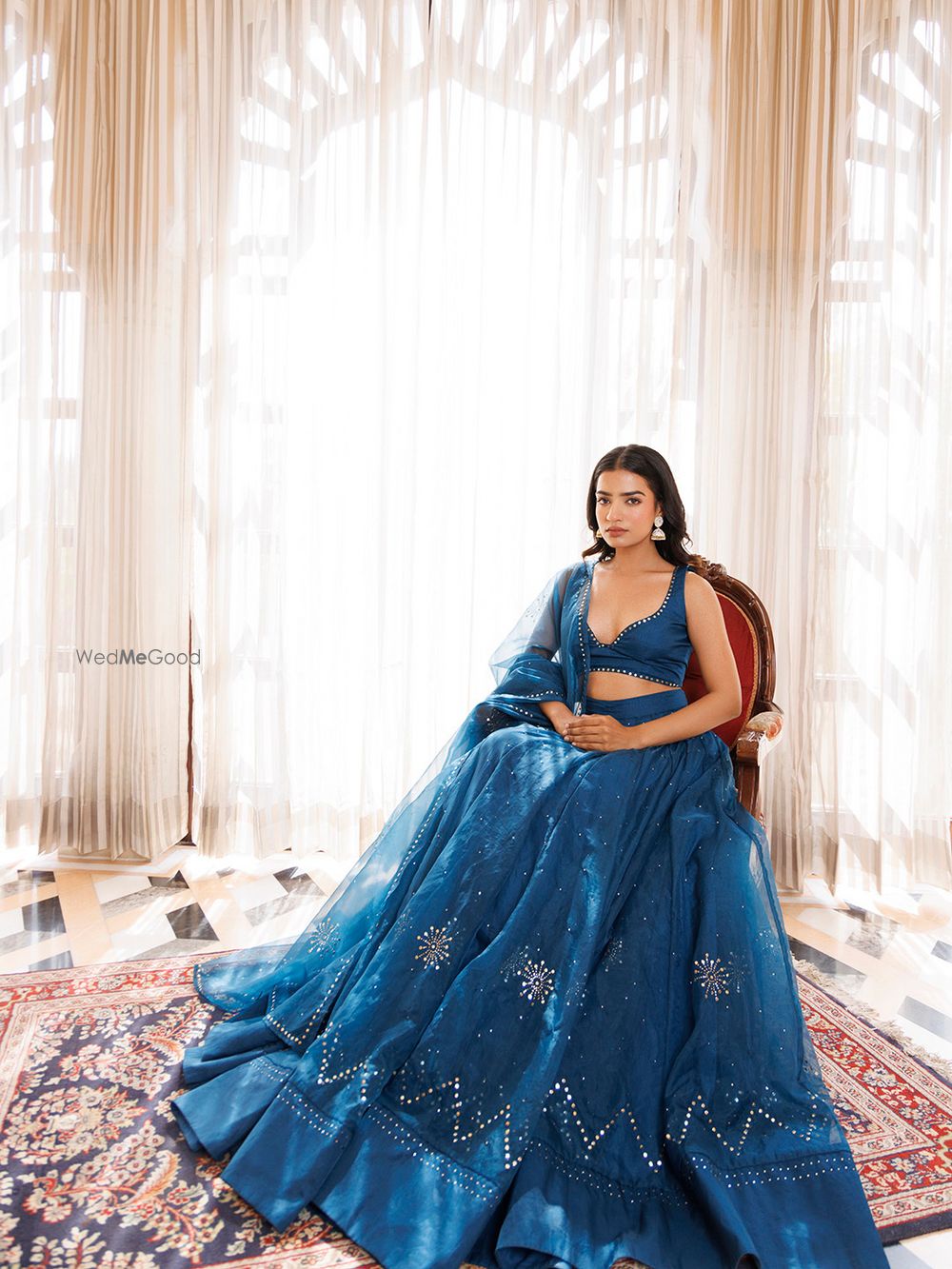 Photo From Mosaic Blue Organza Lehenga Set - By Ragavi - Raj Ethnic Apparels