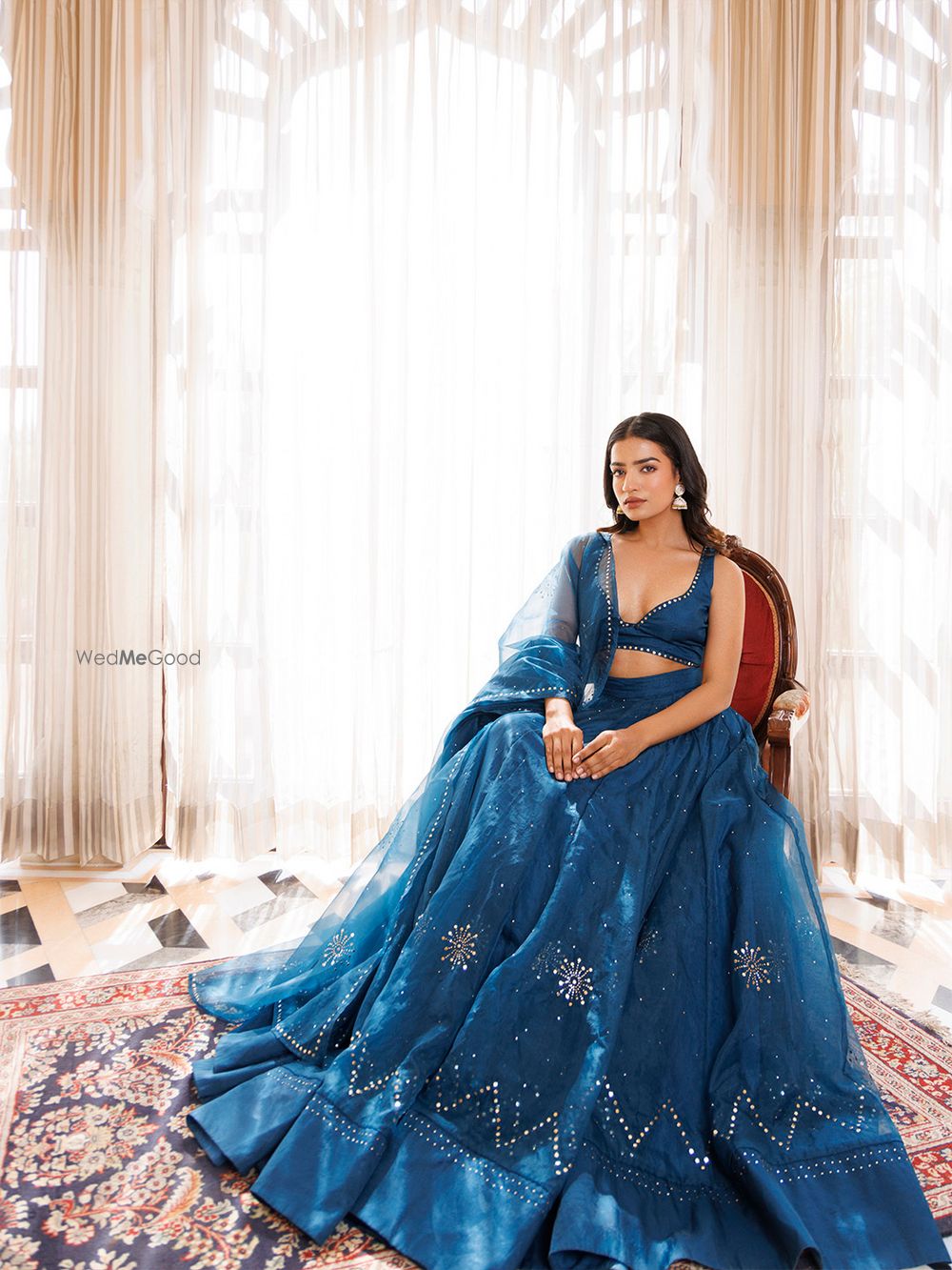 Photo From Mosaic Blue Organza Lehenga Set - By Ragavi - Raj Ethnic Apparels