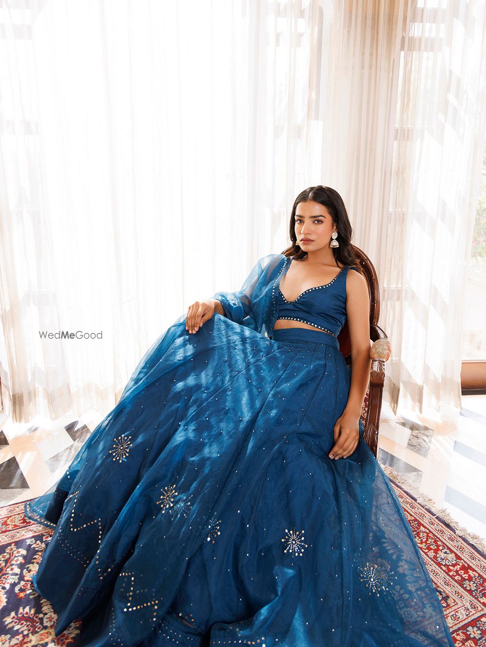 Photo From Mosaic Blue Organza Lehenga Set - By Ragavi - Raj Ethnic Apparels