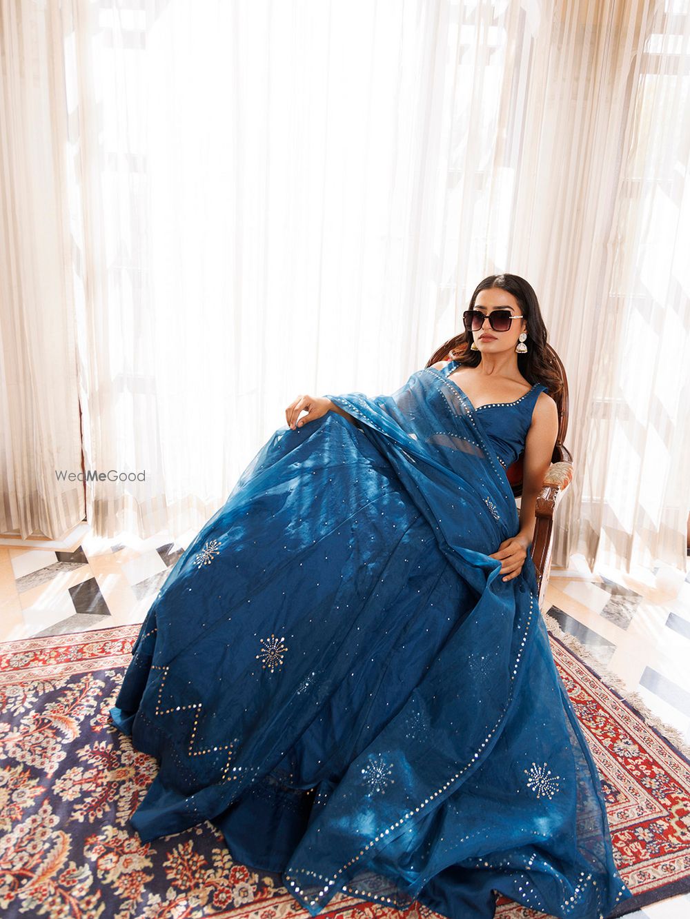 Photo From Mosaic Blue Organza Lehenga Set - By Ragavi - Raj Ethnic Apparels