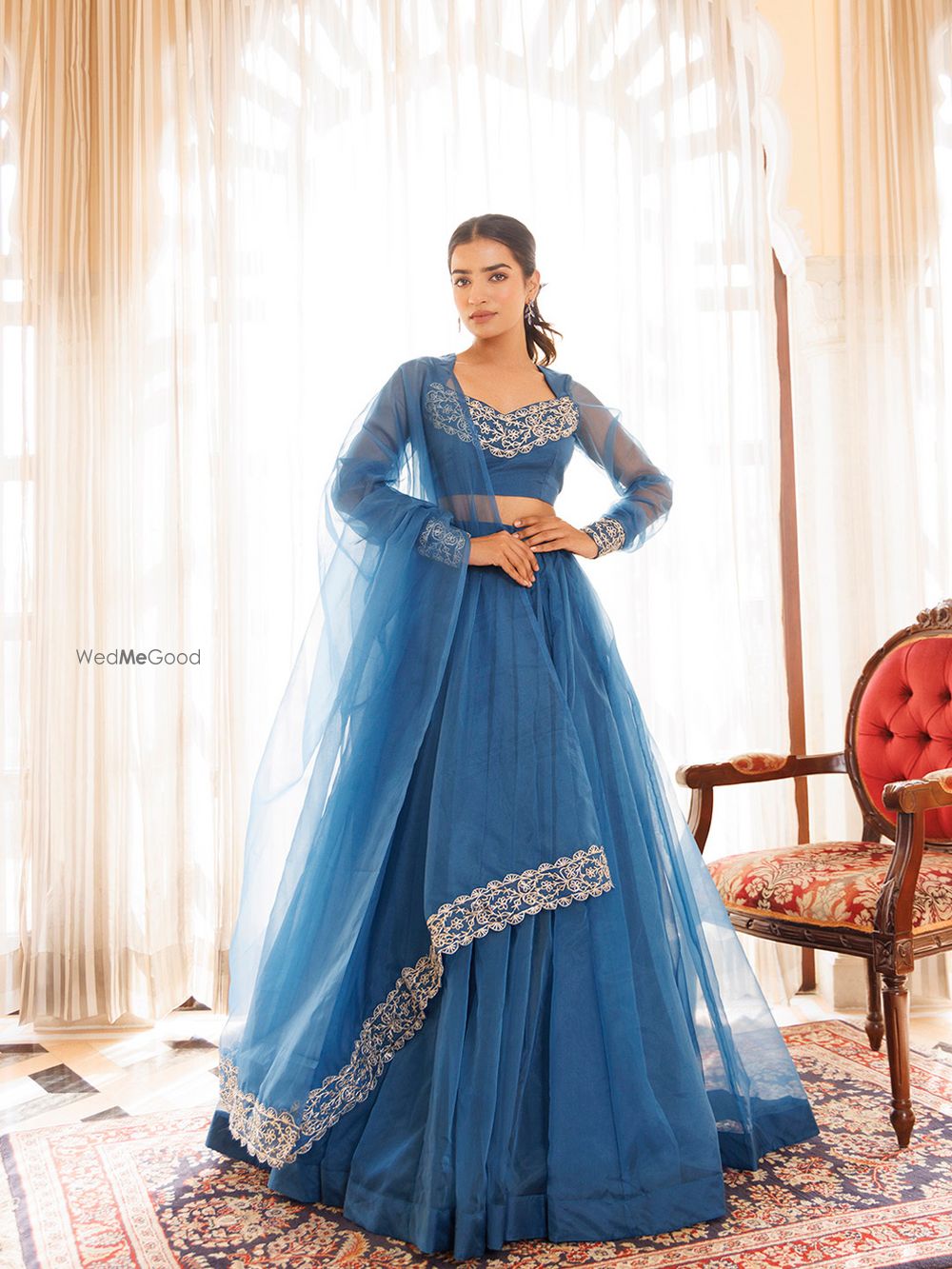 Photo From Navy Blue Organza Lehenga Set - By Ragavi - Raj Ethnic Apparels