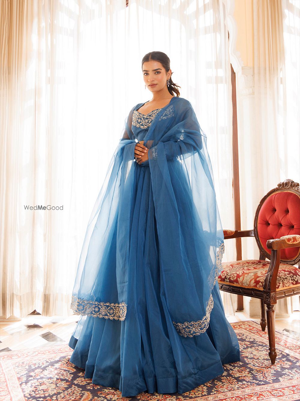 Photo From Navy Blue Organza Lehenga Set - By Ragavi - Raj Ethnic Apparels