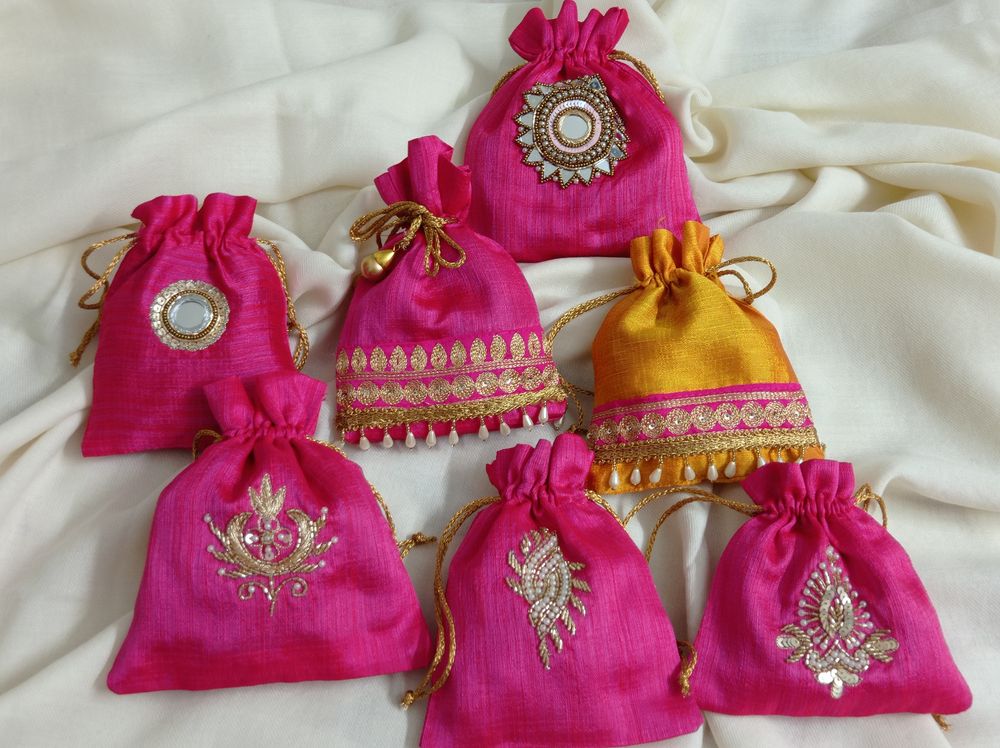 Photo From Silk Embroidered Wedding Favour Potli Bags - By Himachalee