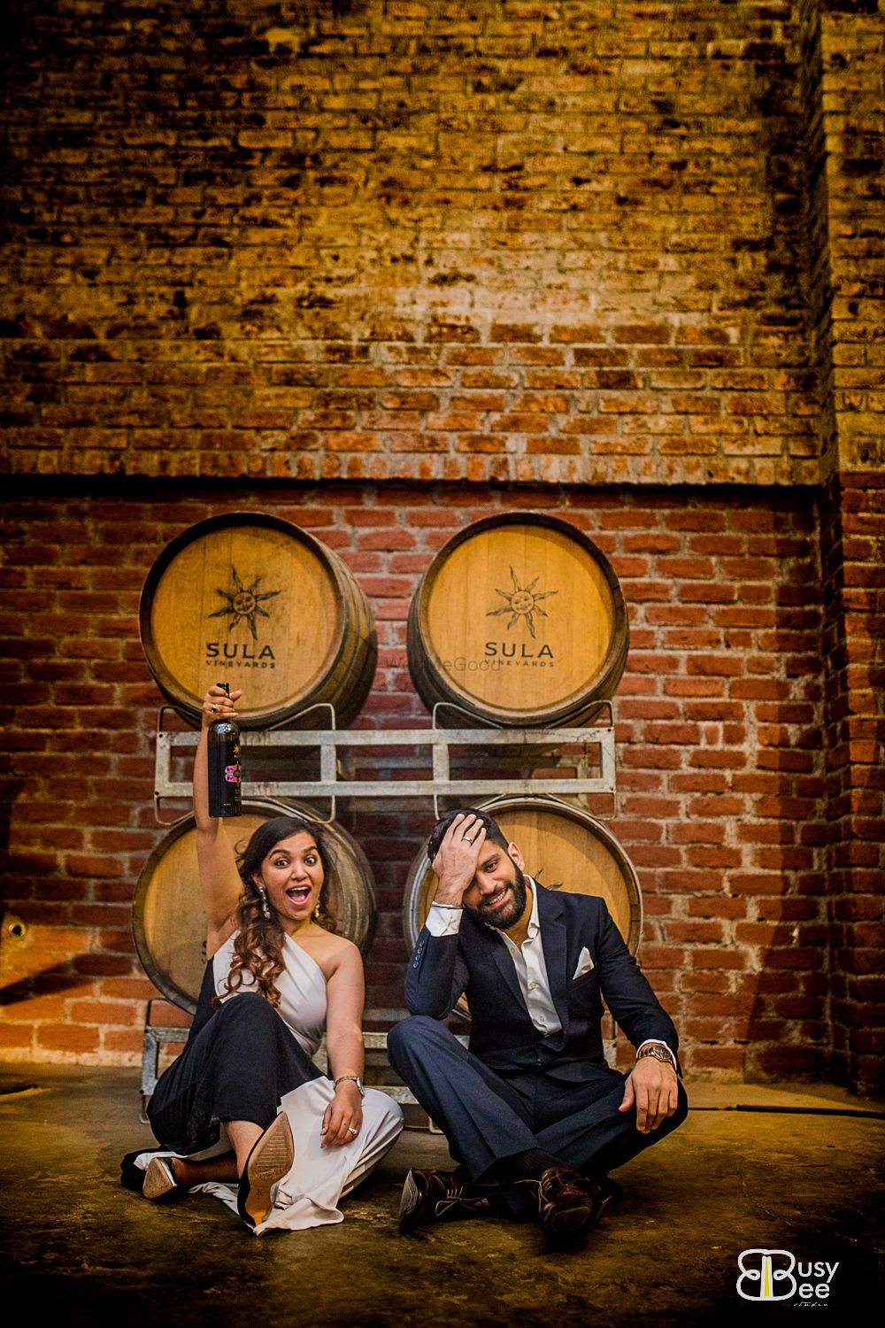 Photo of Cute couple portrait vineyard shot pre wedding
