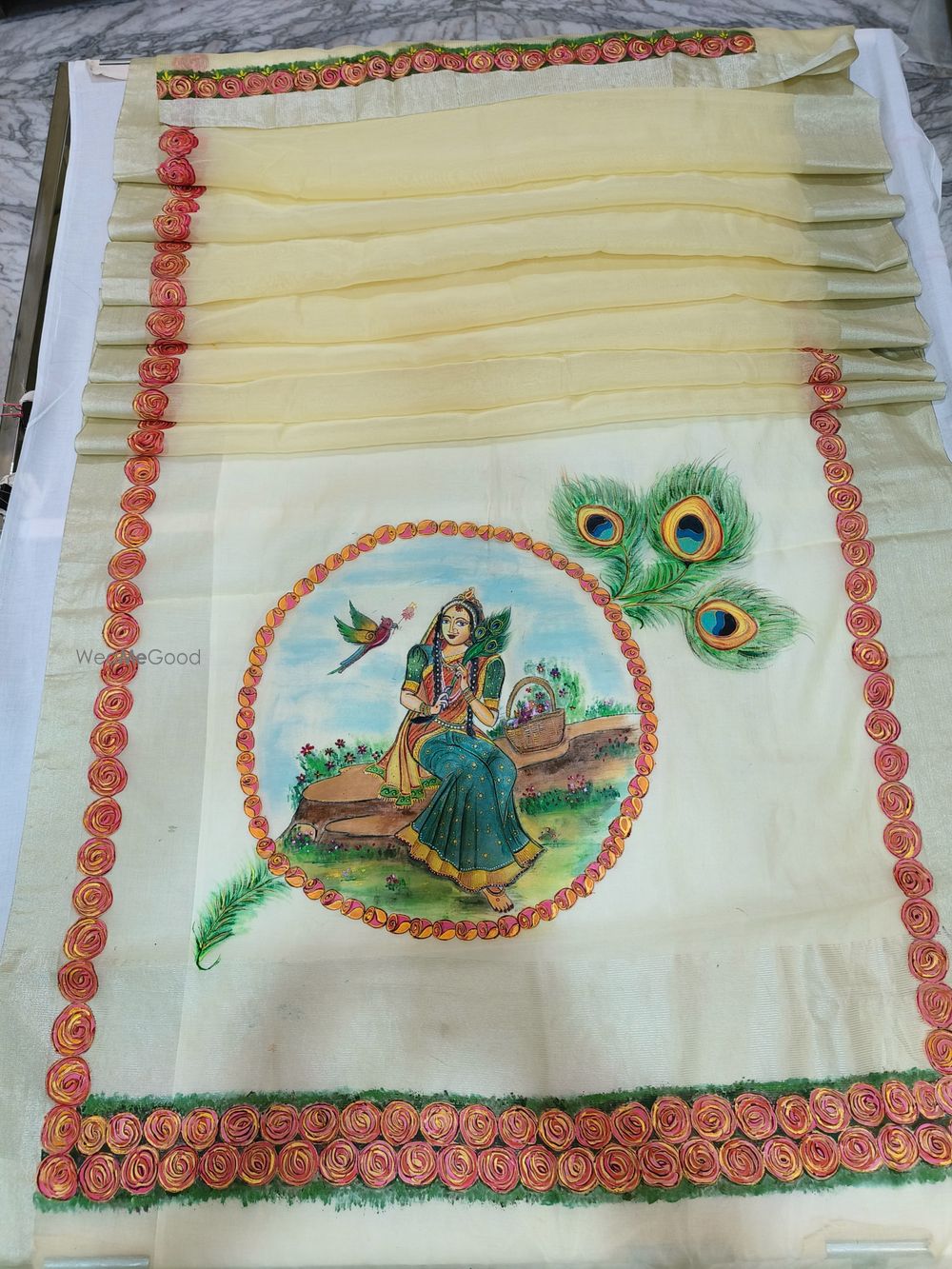 Photo From Hand painted yellow saree - By Shree Designs