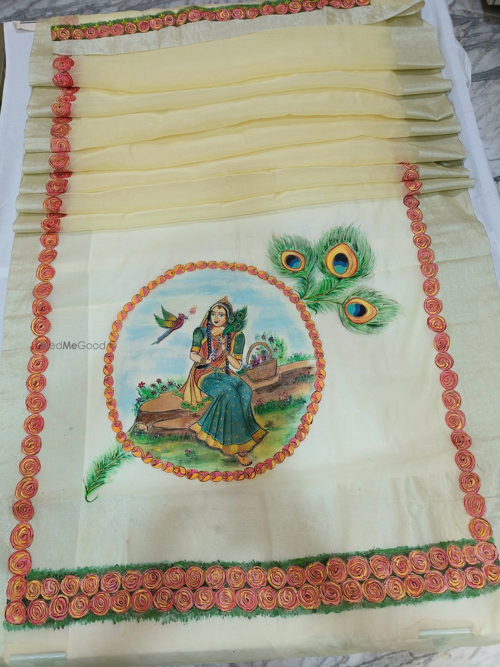 Photo From Hand painted yellow saree - By Shree Designs