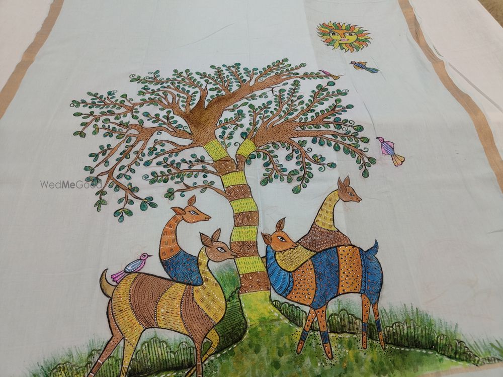 Photo From Hand painted Gond art dupatta - By Shree Designs