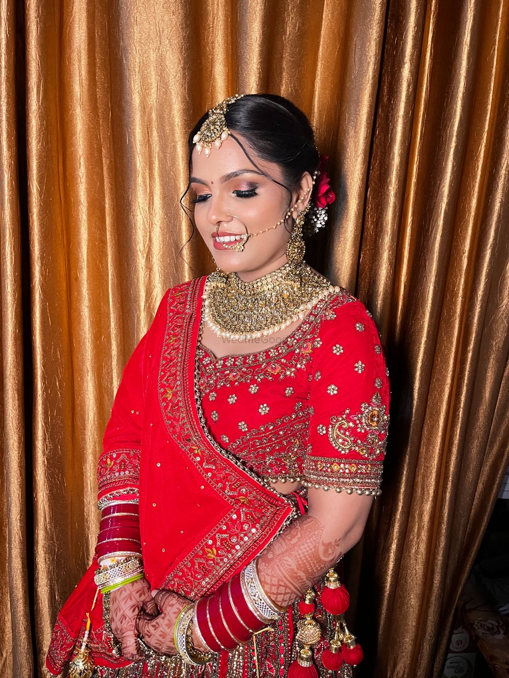 Photo From Anjali’s traditional Red Bridal look - By Hair & Makeup by Vaishnavi