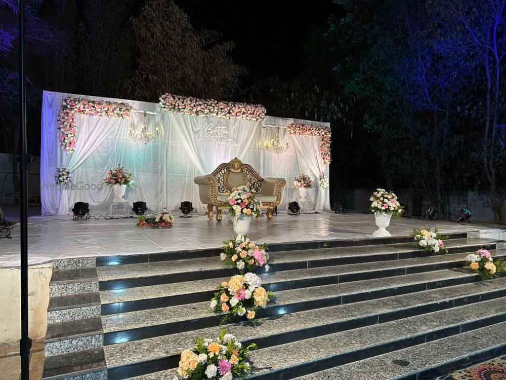 Photo From North indian style mandap with cloth draping including reception decor - By Auspicious Flower Decor and Events