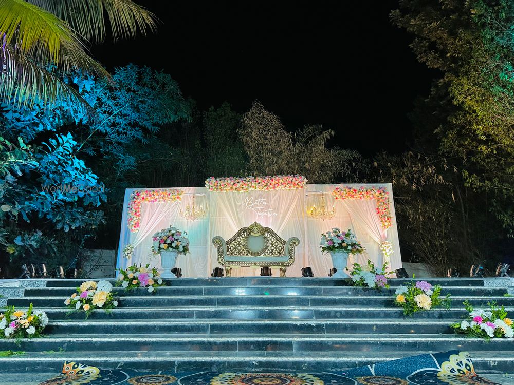 Photo From North indian style mandap with cloth draping including reception decor - By Auspicious Flower Decor and Events