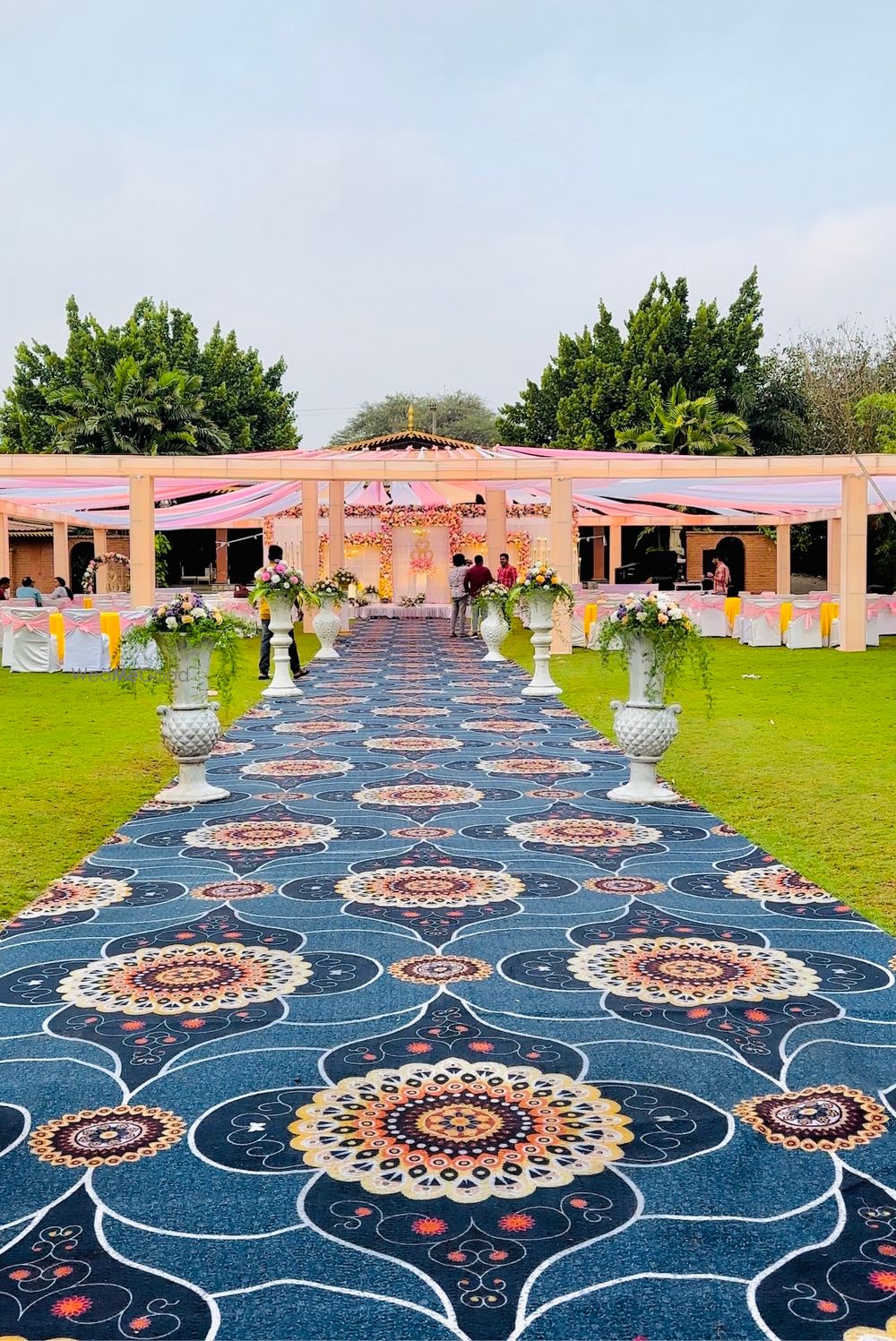 Photo From Engagement Decor with cloth drapping outdoor - By Auspicious Flower Decor and Events