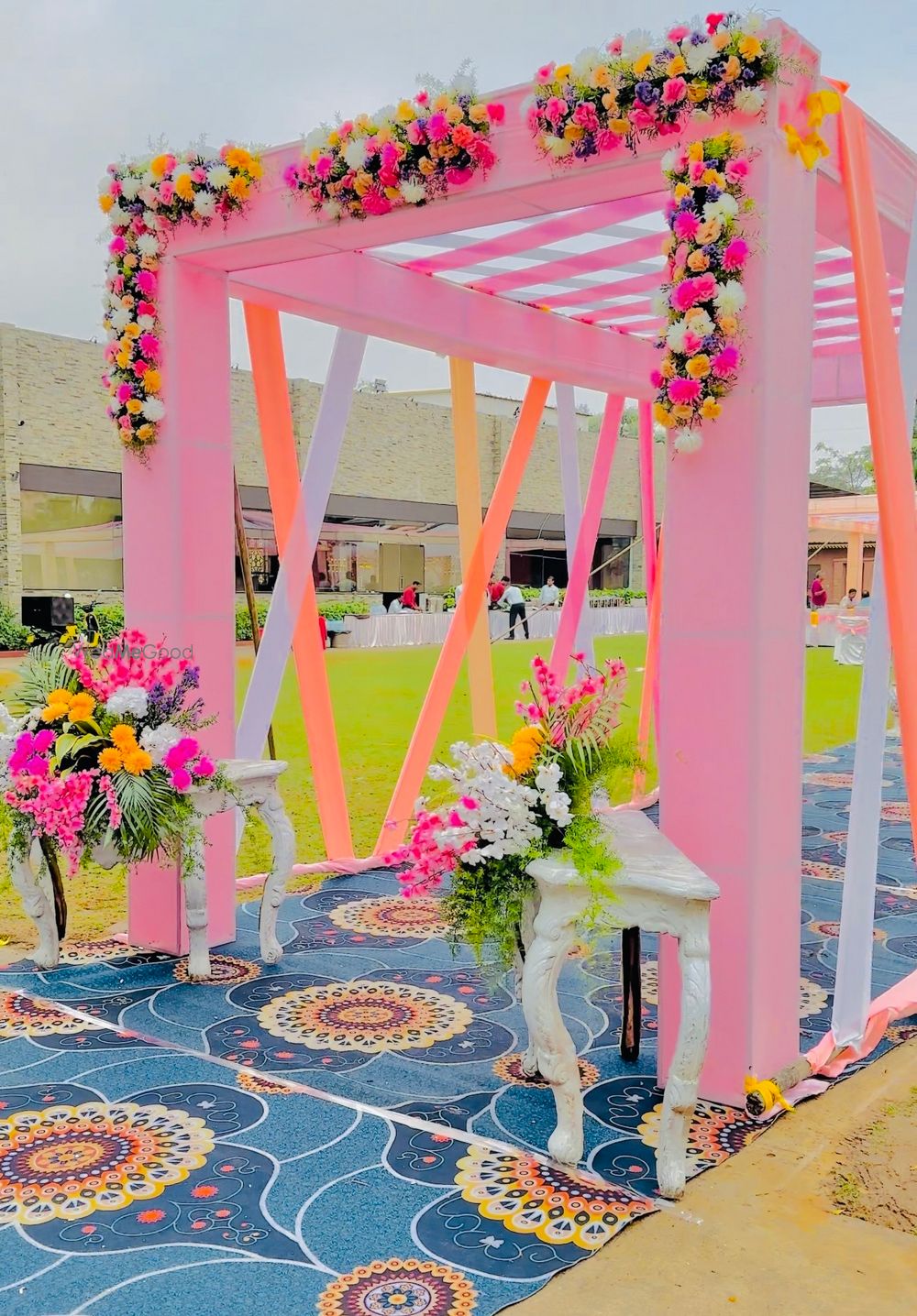 Photo From Engagement Decor with cloth drapping outdoor - By Auspicious Flower Decor and Events