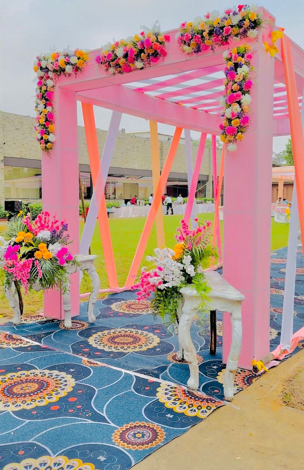 Photo From Engagement Decor with cloth drapping outdoor - By Auspicious Flower Decor and Events