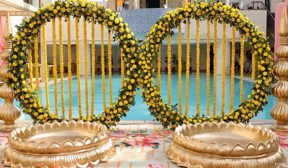 Photo From Haldi Backdrop - By Auspicious Flower Decor and Events