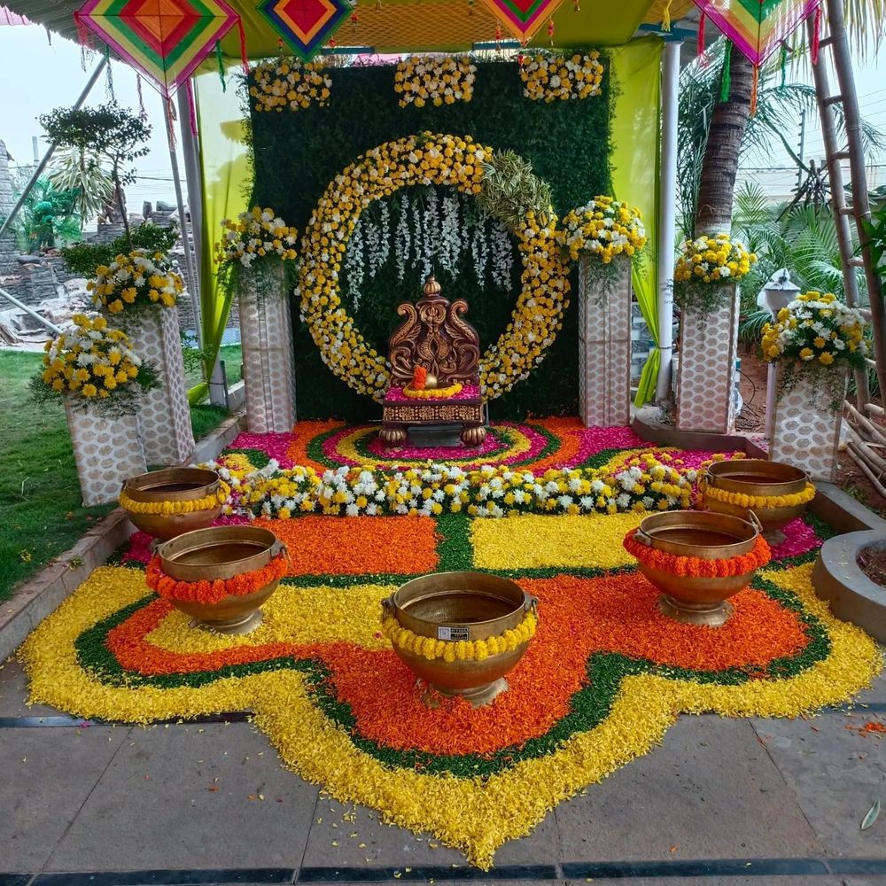 Photo From Haldi Backdrop - By Auspicious Flower Decor and Events