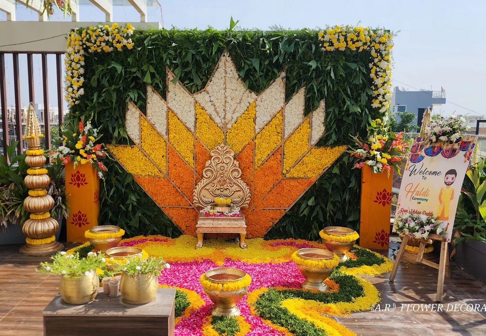 Photo From Haldi Backdrop - By Auspicious Flower Decor and Events