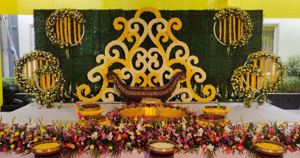 Photo From Haldi Backdrop - By Auspicious Flower Decor and Events