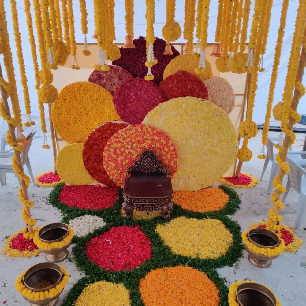 Photo From Haldi Backdrop - By Auspicious Flower Decor and Events