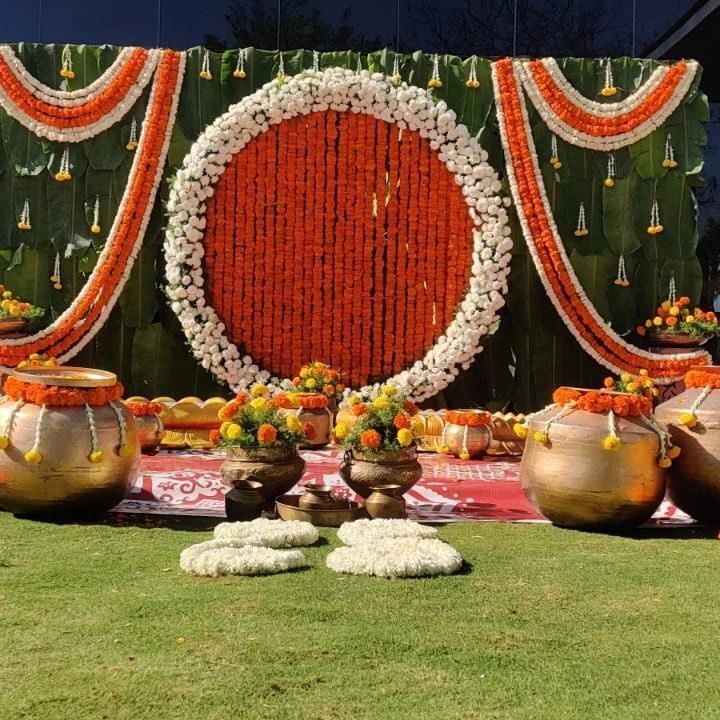 Photo From Haldi Backdrop - By Auspicious Flower Decor and Events