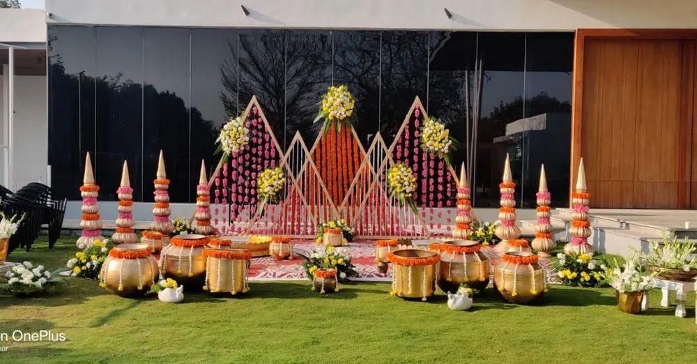 Photo From Haldi Backdrop - By Auspicious Flower Decor and Events