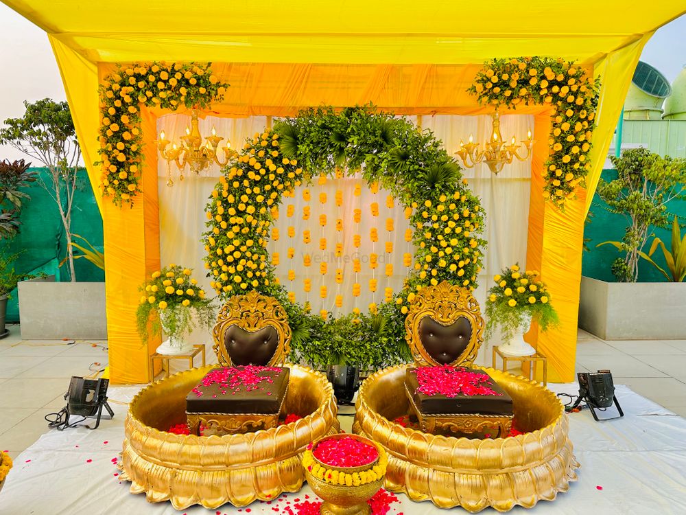 Photo From Haldi Backdrop - By Auspicious Flower Decor and Events