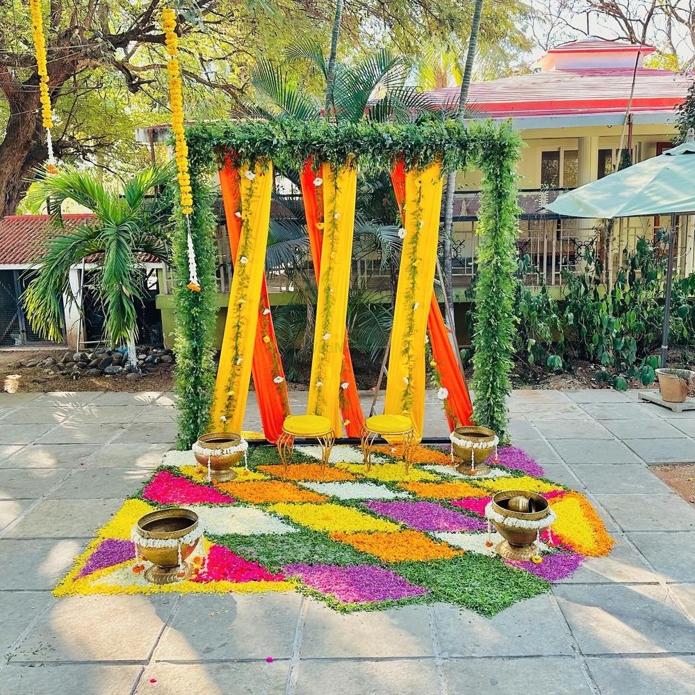 Photo From Haldi Backdrop - By Auspicious Flower Decor and Events