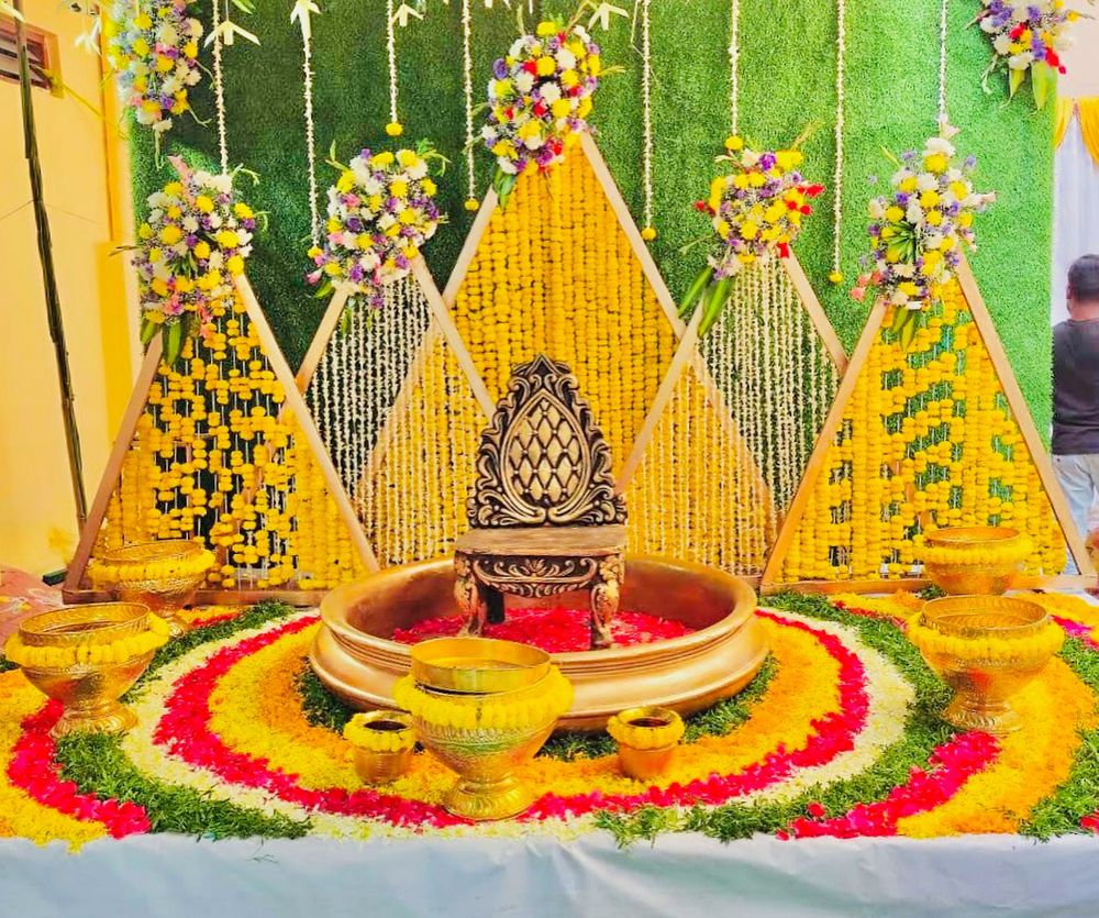 Photo From Haldi Backdrop - By Auspicious Flower Decor and Events