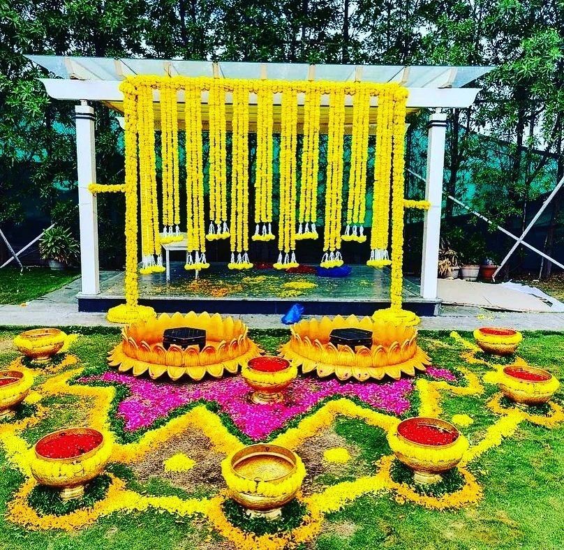 Photo From Haldi Backdrop - By Auspicious Flower Decor and Events