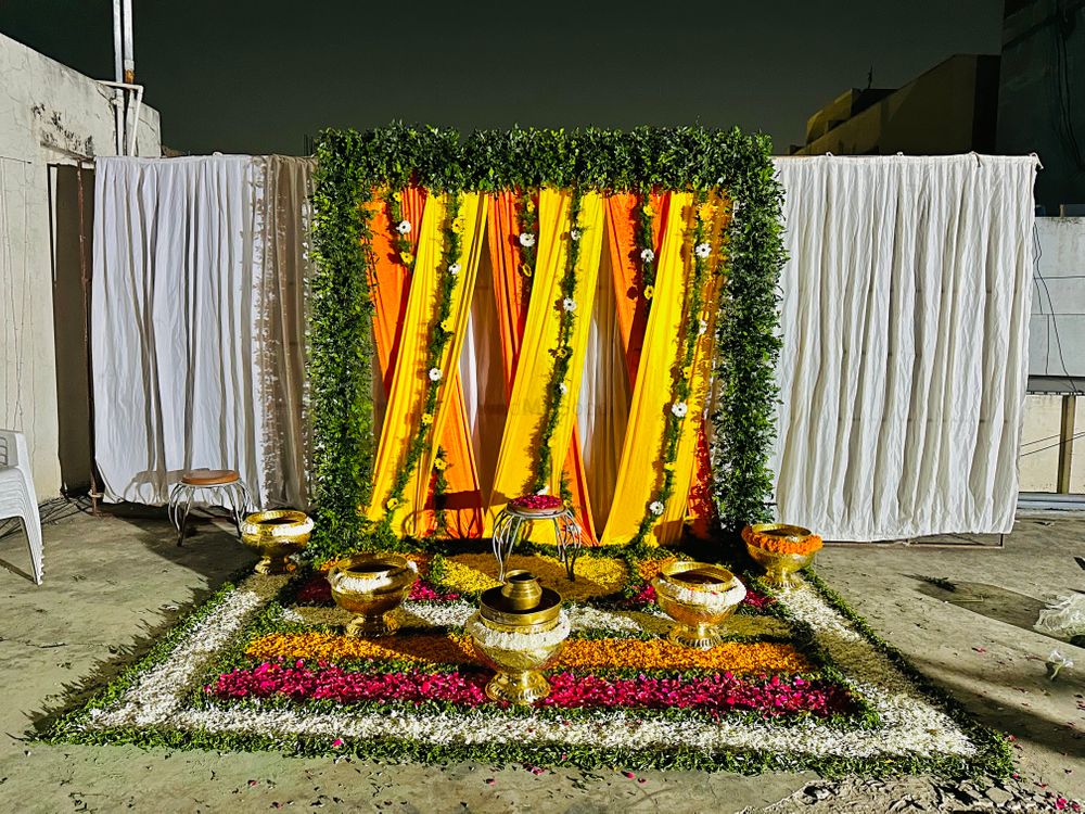 Photo From Haldi Backdrop - By Auspicious Flower Decor and Events