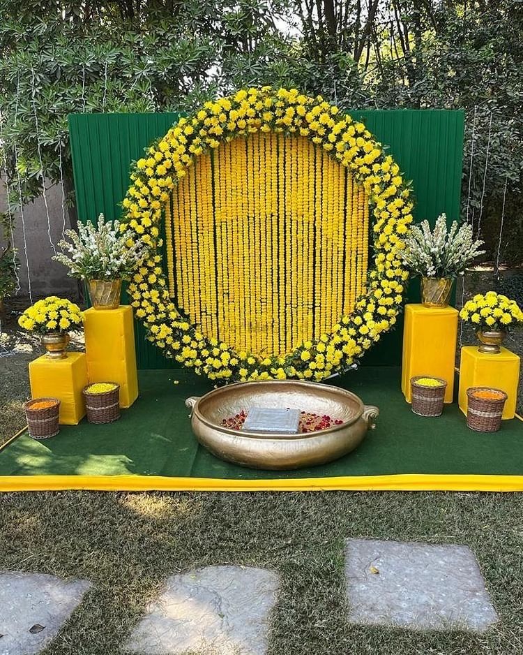 Photo From Haldi Backdrop - By Auspicious Flower Decor and Events