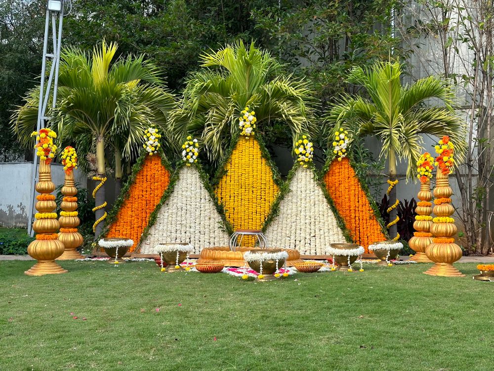 Photo From Haldi Backdrop - By Auspicious Flower Decor and Events