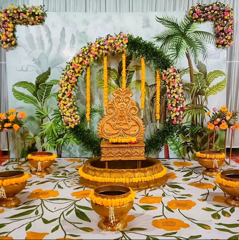 Photo From Haldi Backdrop - By Auspicious Flower Decor and Events