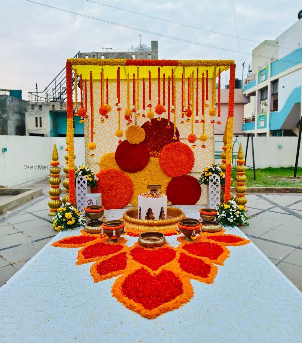 Photo From Haldi Backdrop - By Auspicious Flower Decor and Events