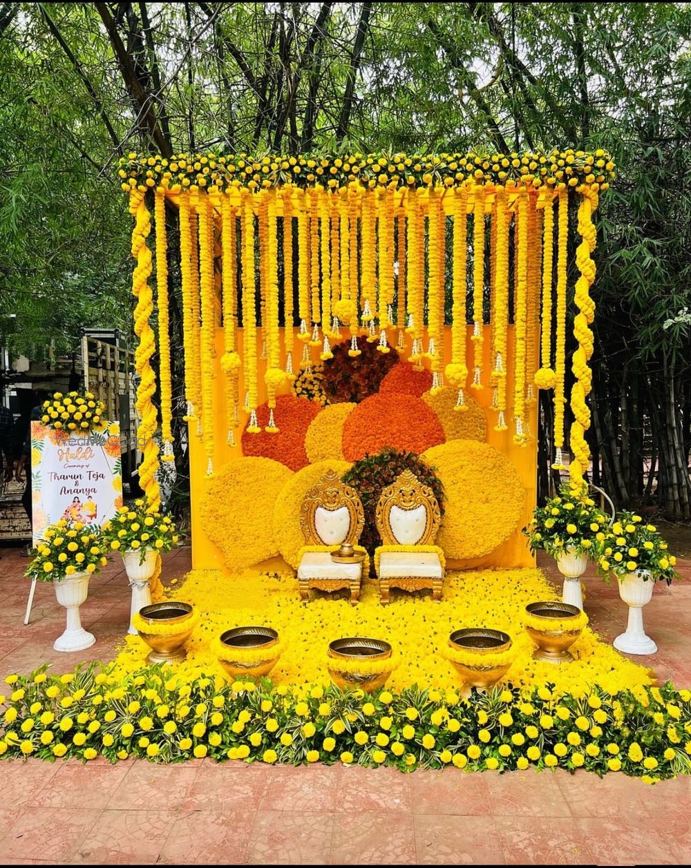 Photo From Haldi Backdrop - By Auspicious Flower Decor and Events