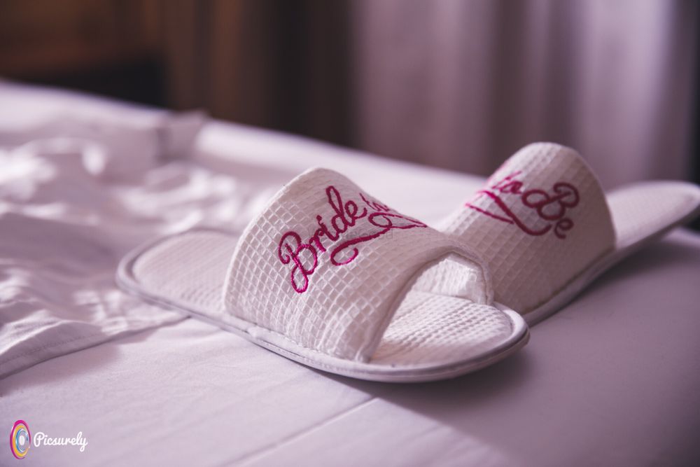 Photo of Customised bridal slippers with bride written