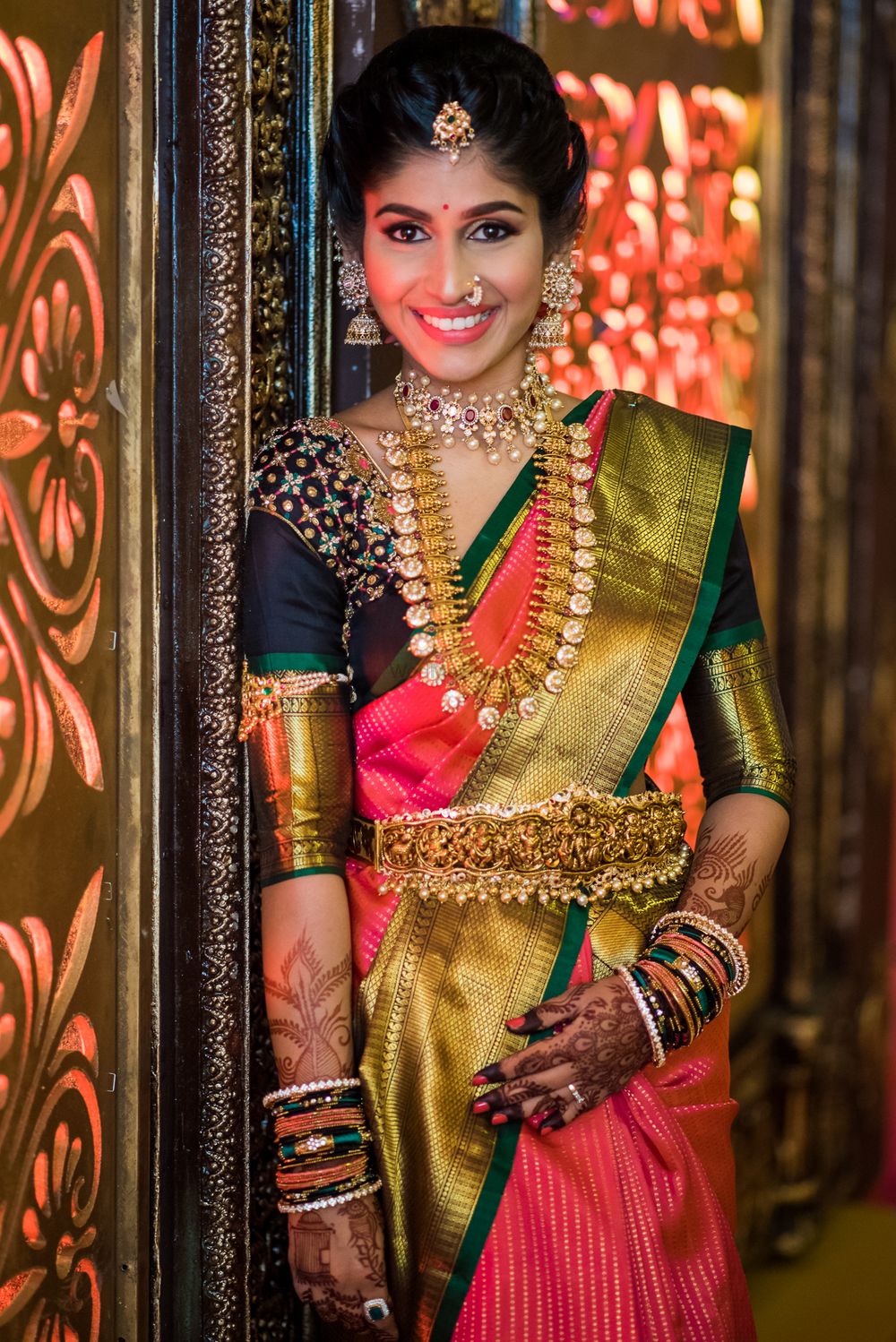 Photo of Temple jewellery waist belt South Indian bride
