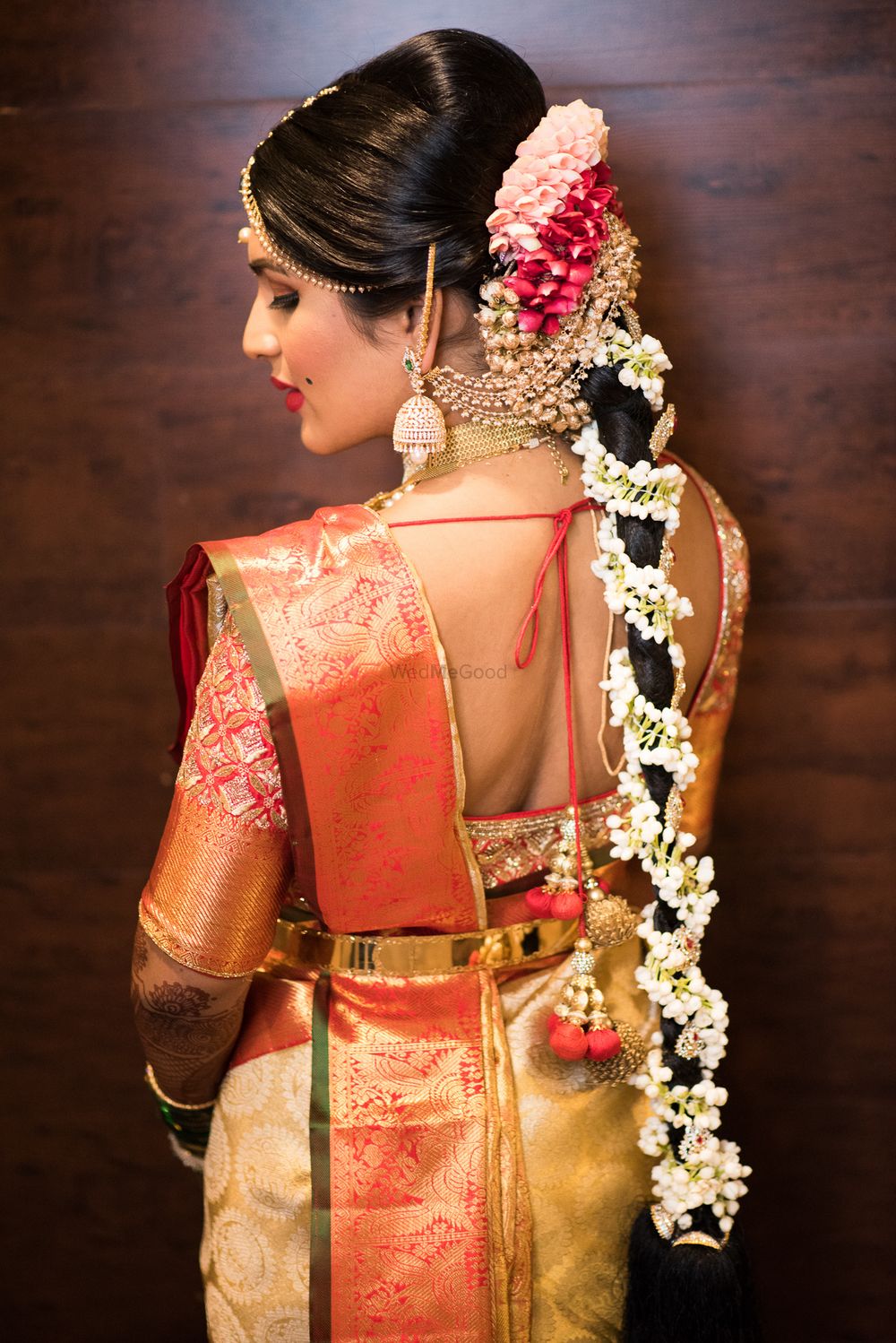 Photo of Bridal hairstyle with South Indian braid