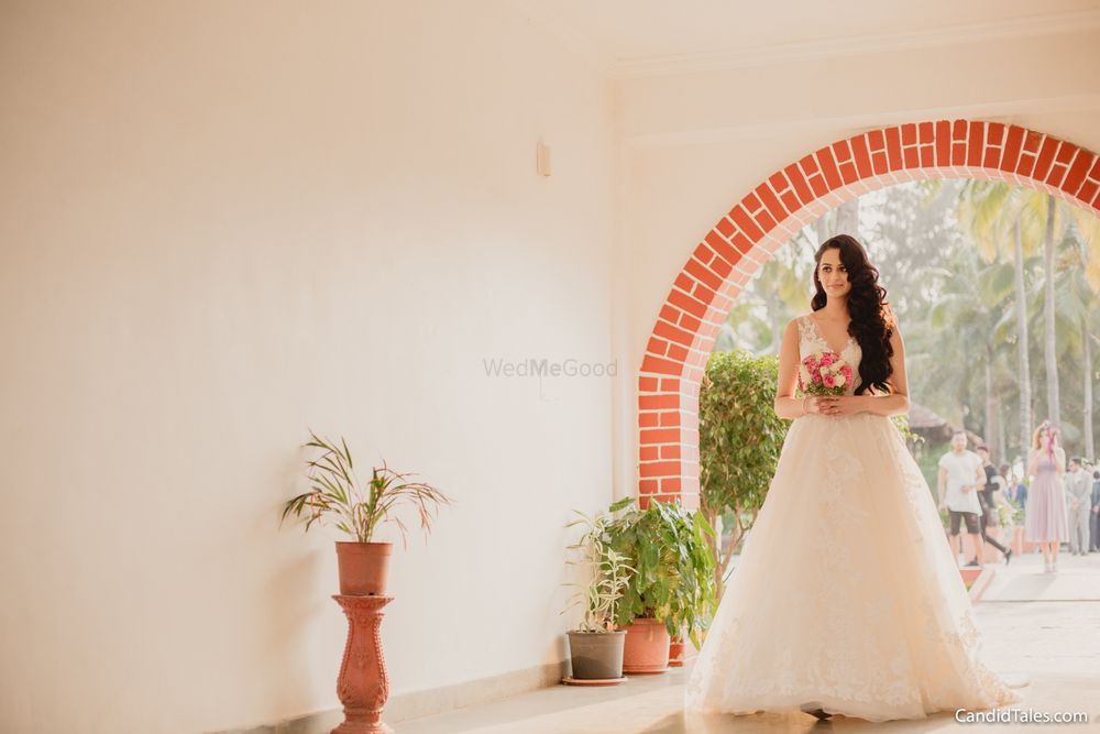Photo of Beautiful christian bride in bridal white wedding gown