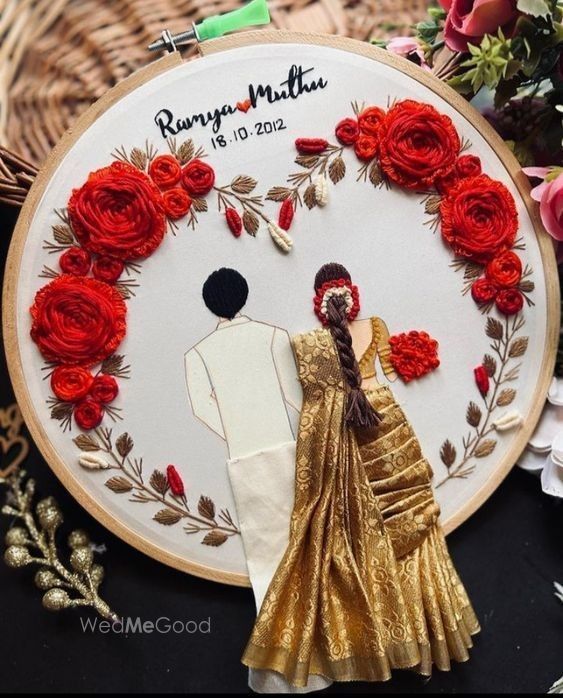 Photo From Embroidery hoop for couples - By Raj Artistry