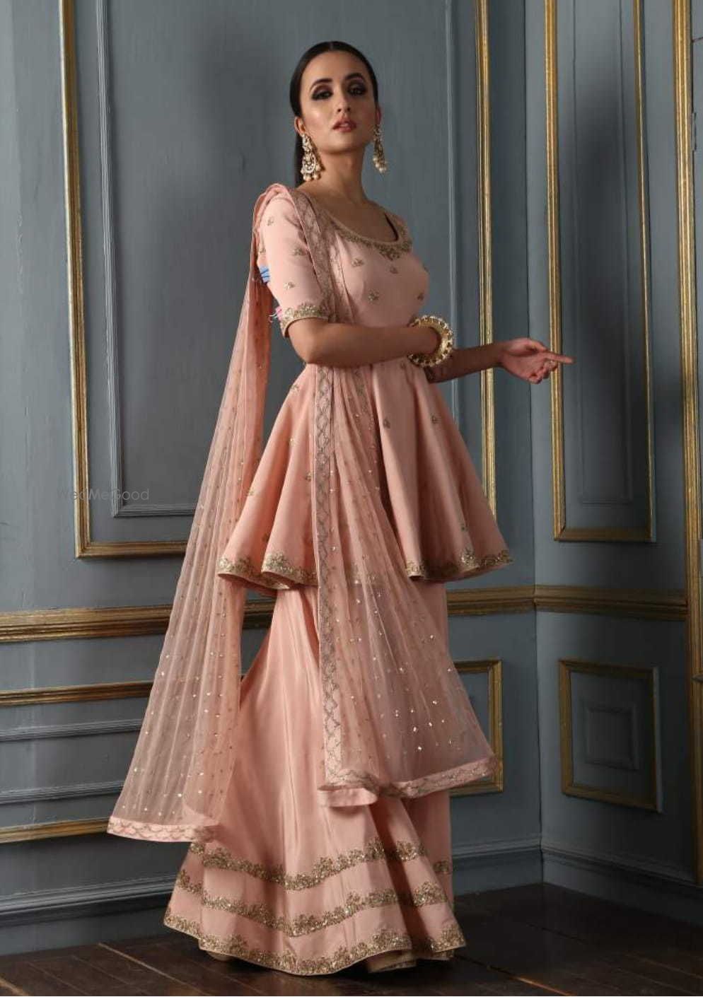 Photo of Engagement or roka lehenga with peplum blouse