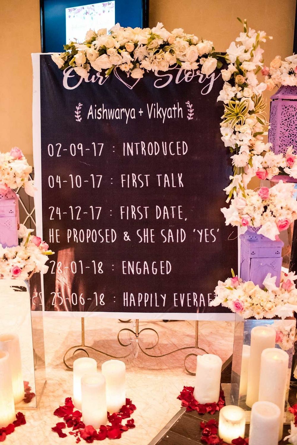 Photo of Engagement decor idea personal love story board