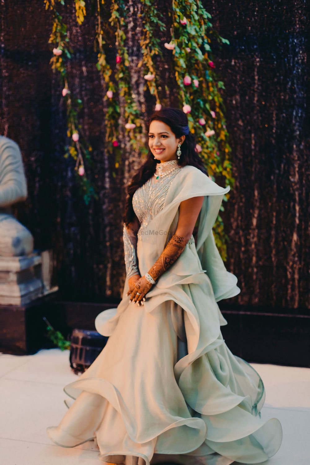 Photo of Seafoam sangeet gown for bride