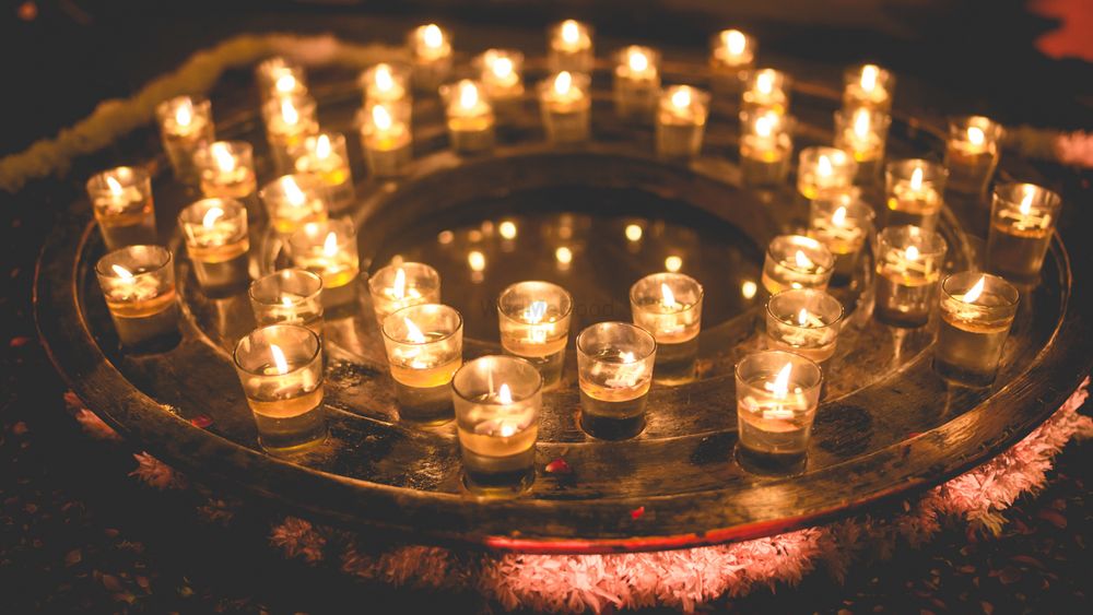 Photo of Beautiful candle setting with props