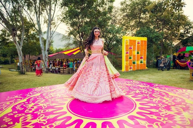 Photo of Unique mehendi idea printed dance floor