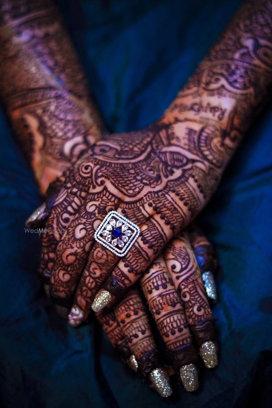 Photo of Bridal hands with large engagement ring