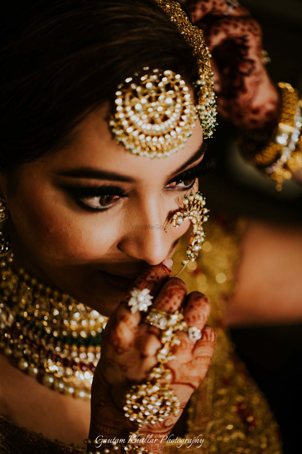 Photo of Bridal close up shot wearing jewellery