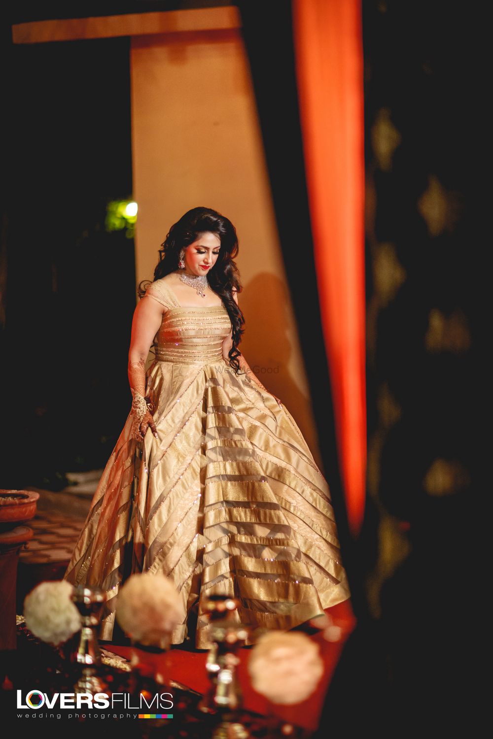 Photo of Gold sangeet gown for cocktail party