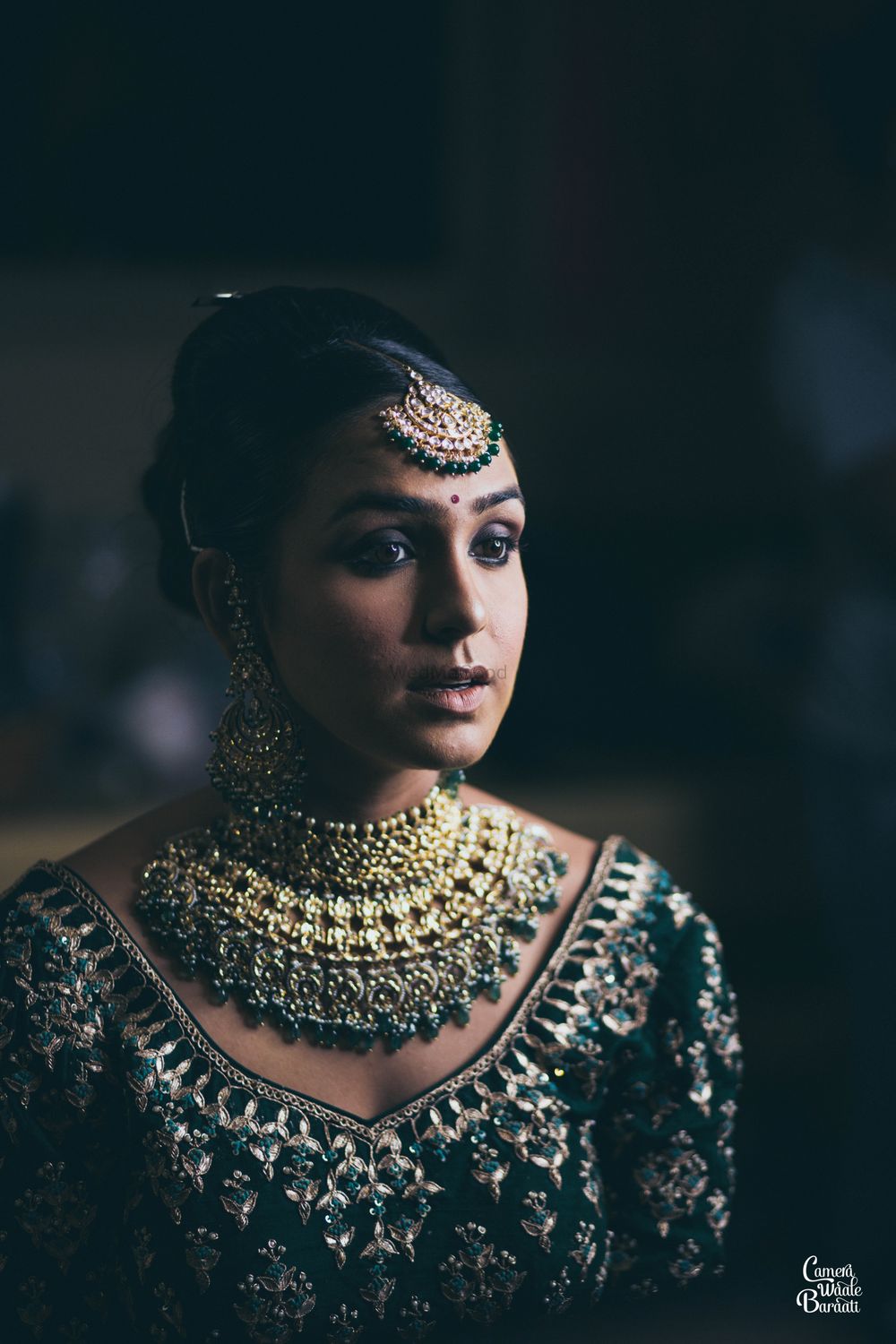 Photo of Heavy bridal jewellery with green beads