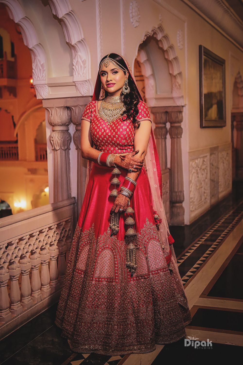 Photo of Red bridal lehenga for palace wedding